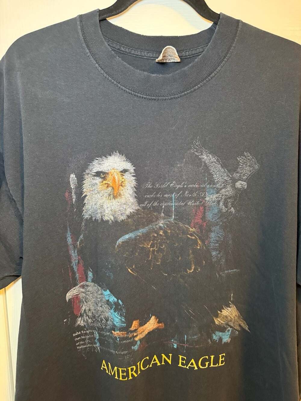 Vintage Jerzees Heavyweight Cotton American Eagle Bald Eagle Graphic T-Shirt XL